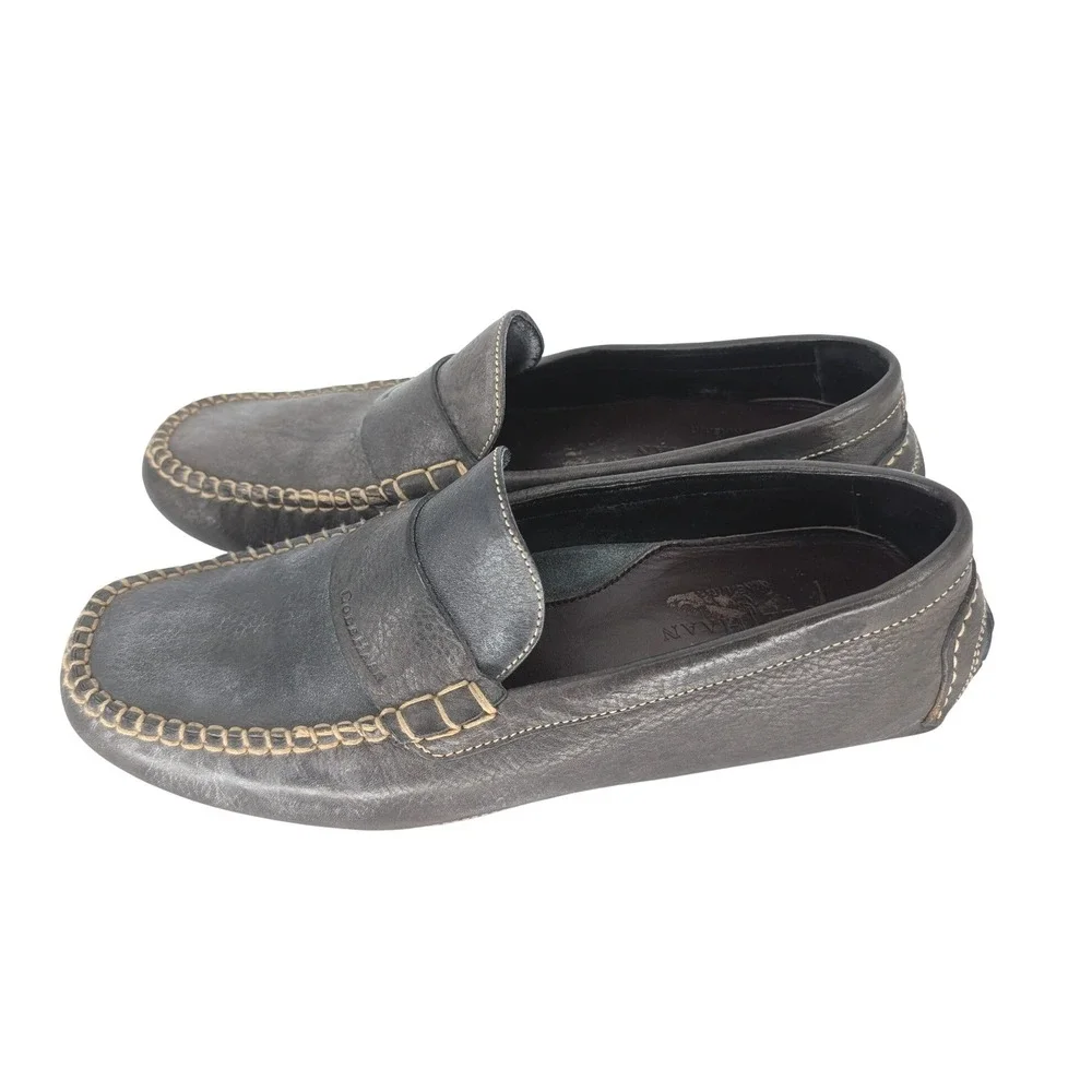 Cole Haan Nike Air Loafers Mens 10.5D Gray Leather Driving Moccasin Classic Prep
